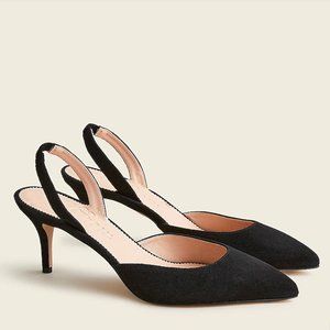 J. Crew Black Classic Slingback Heels
